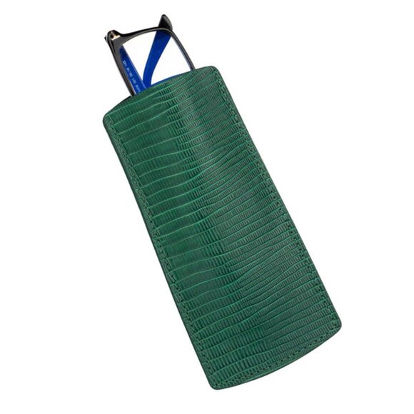 Real Calfskin Eyewear Cover – Lizard Style - Green Color - Picture 1 of 3